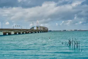 Die Brücke über die Loiremündung führt bis auf 67 m über Wasserniveau den Strassenverkehr vom einen Loireufer ans andere.